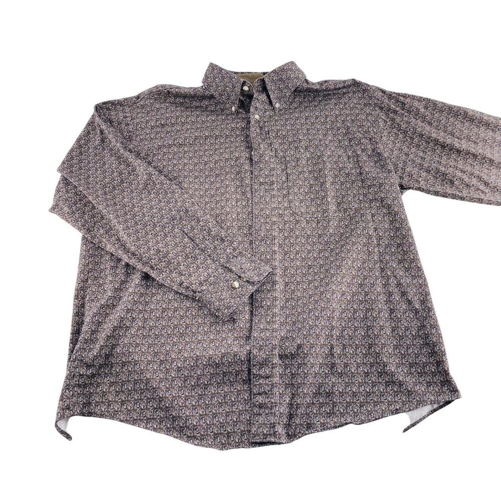 Vintage Trader Bay Mens 100% Cotton Long Sleeve‎ Button-Down Shirt size Large